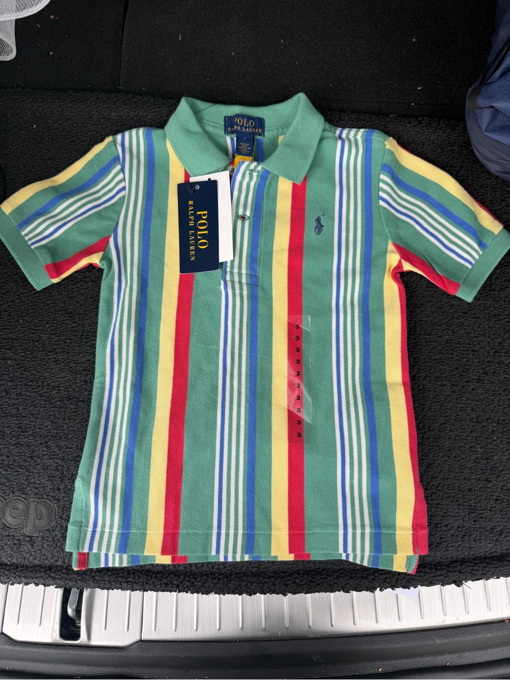 Polo by Ralph Lauren Green Multicolor Vertical Stripe Polo